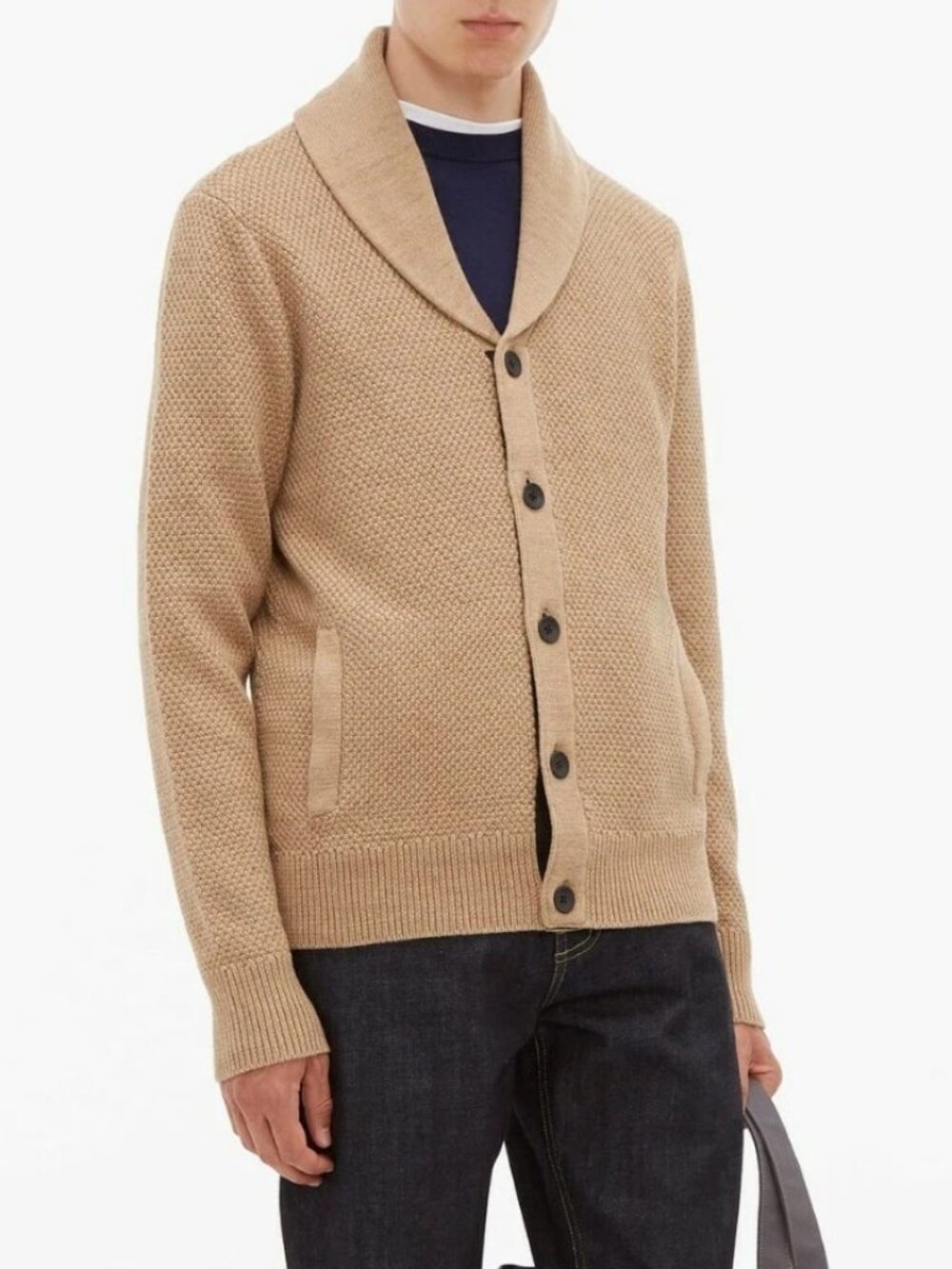 Rag & Bone Cardiff Shawl Collar Knit Men's Cardigan Sweater Medium Wool Preppy